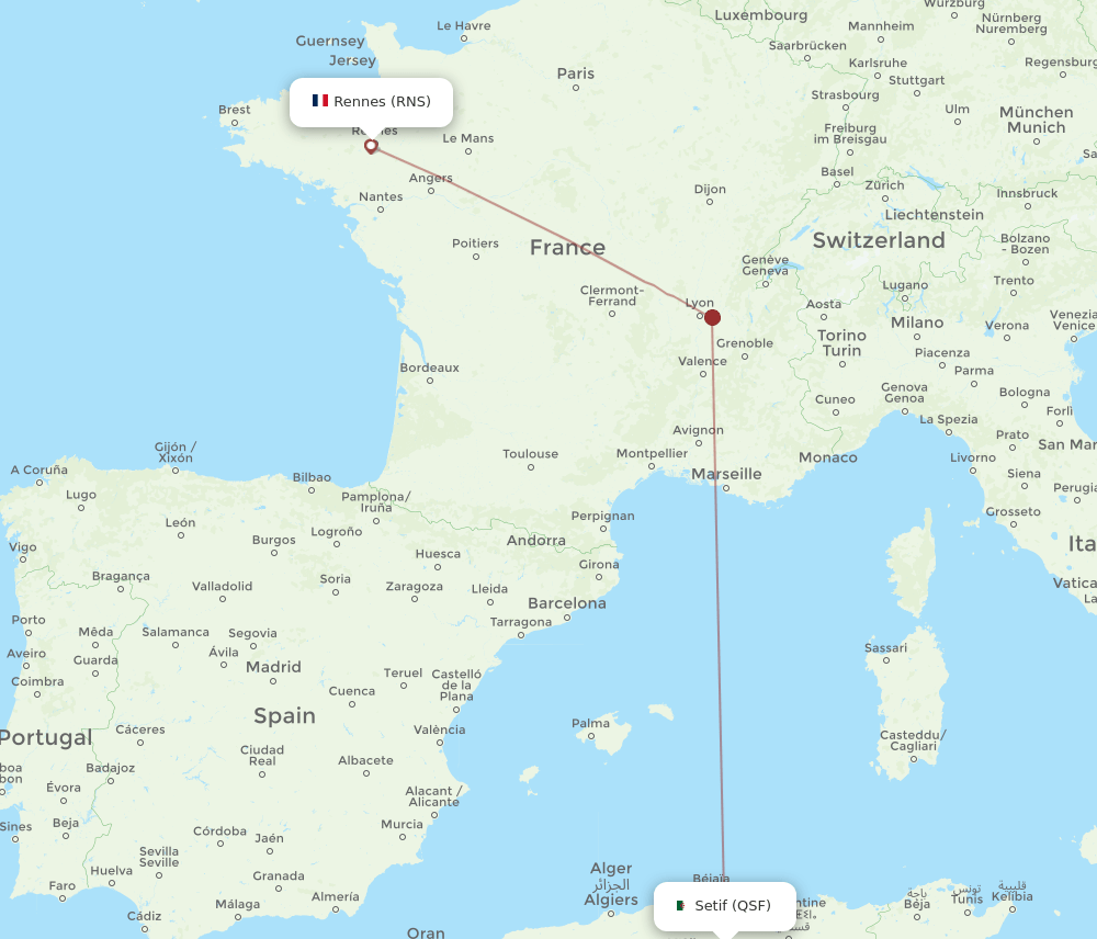 QSF-RNS flight routes