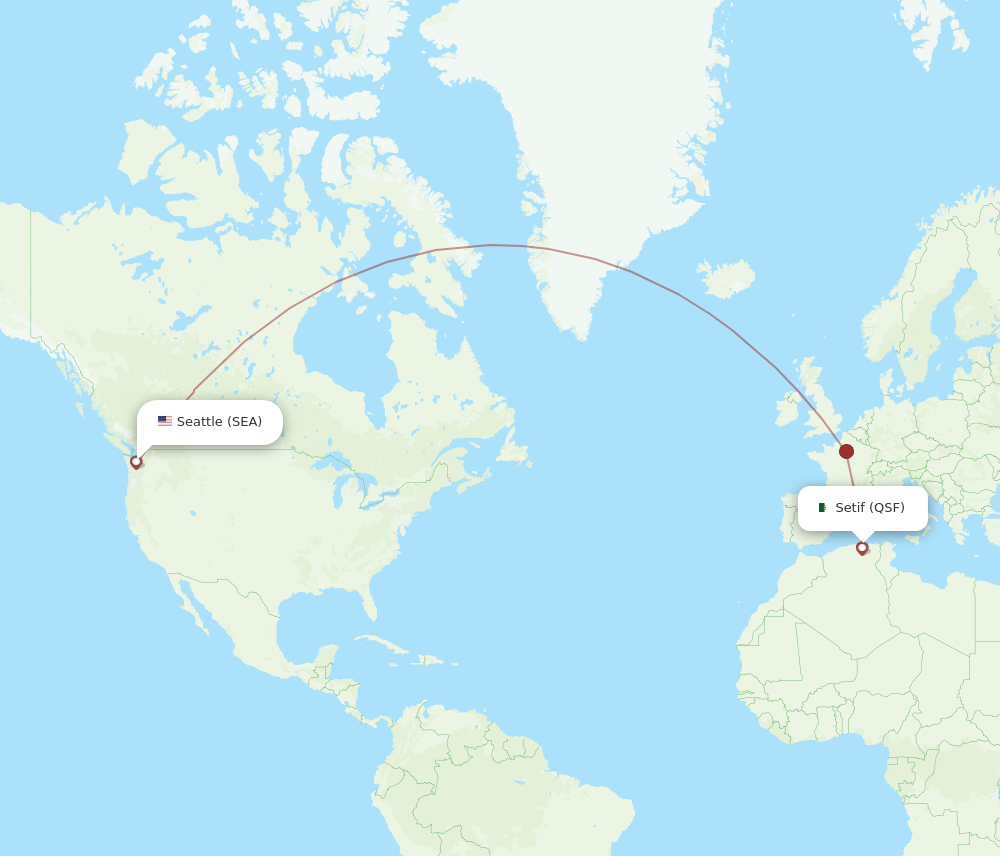 QSF-SEA flight routes