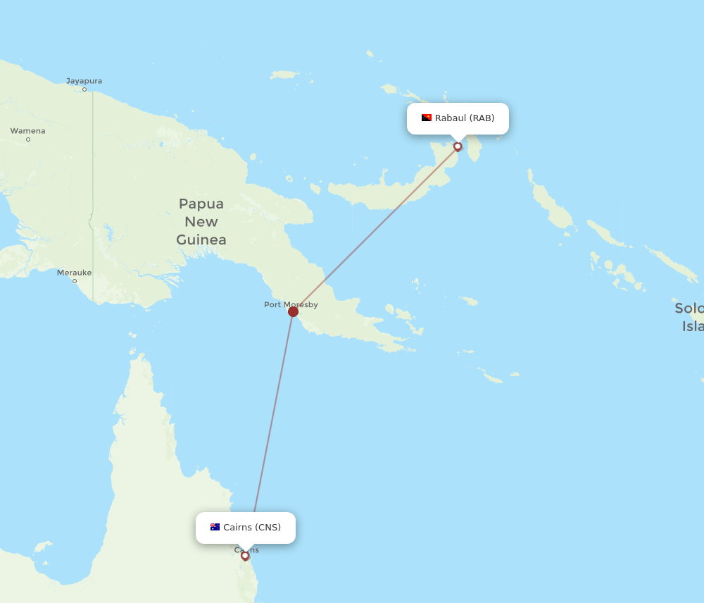 RAB-CNS flight routes