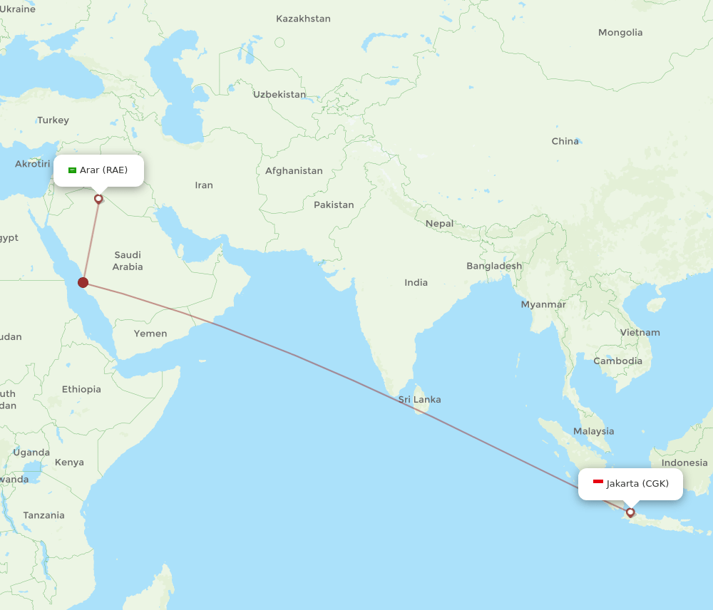 RAE-CGK flight routes