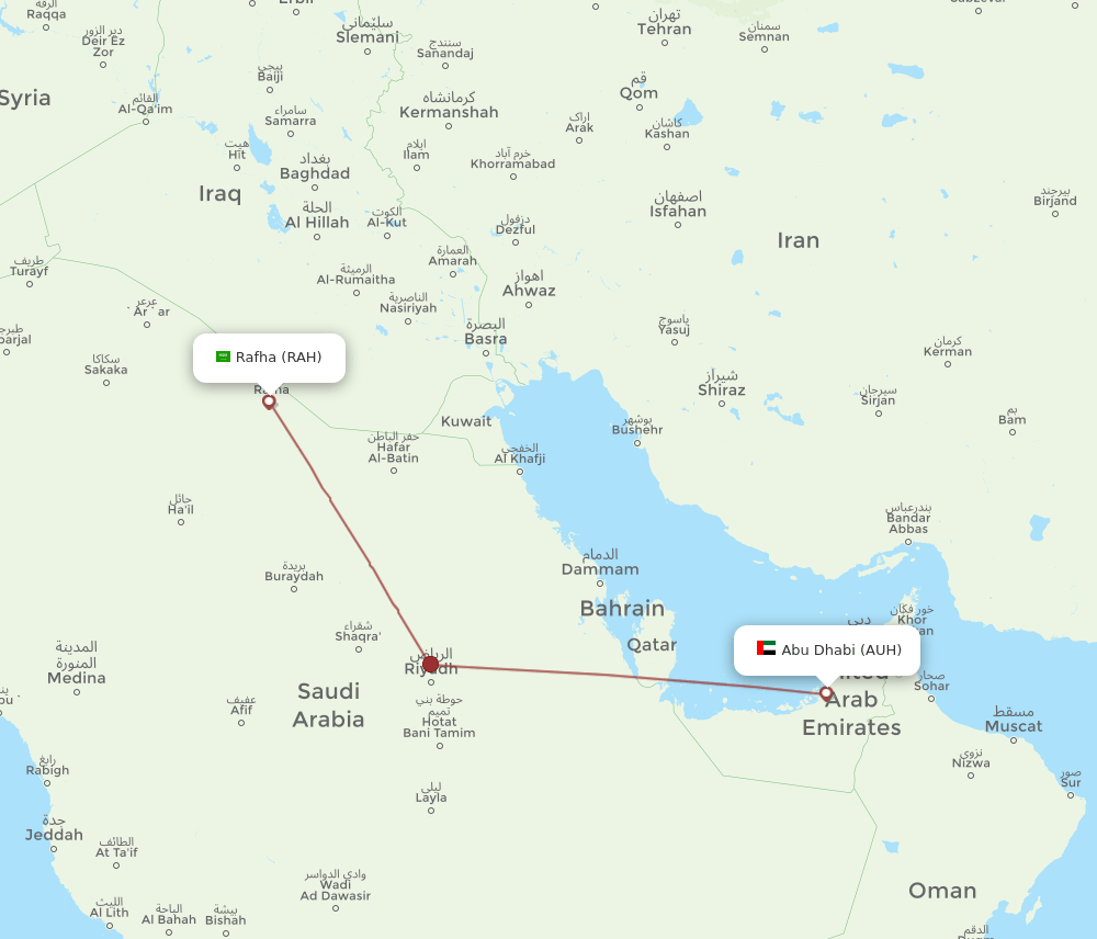 RAH-AUH flight routes
