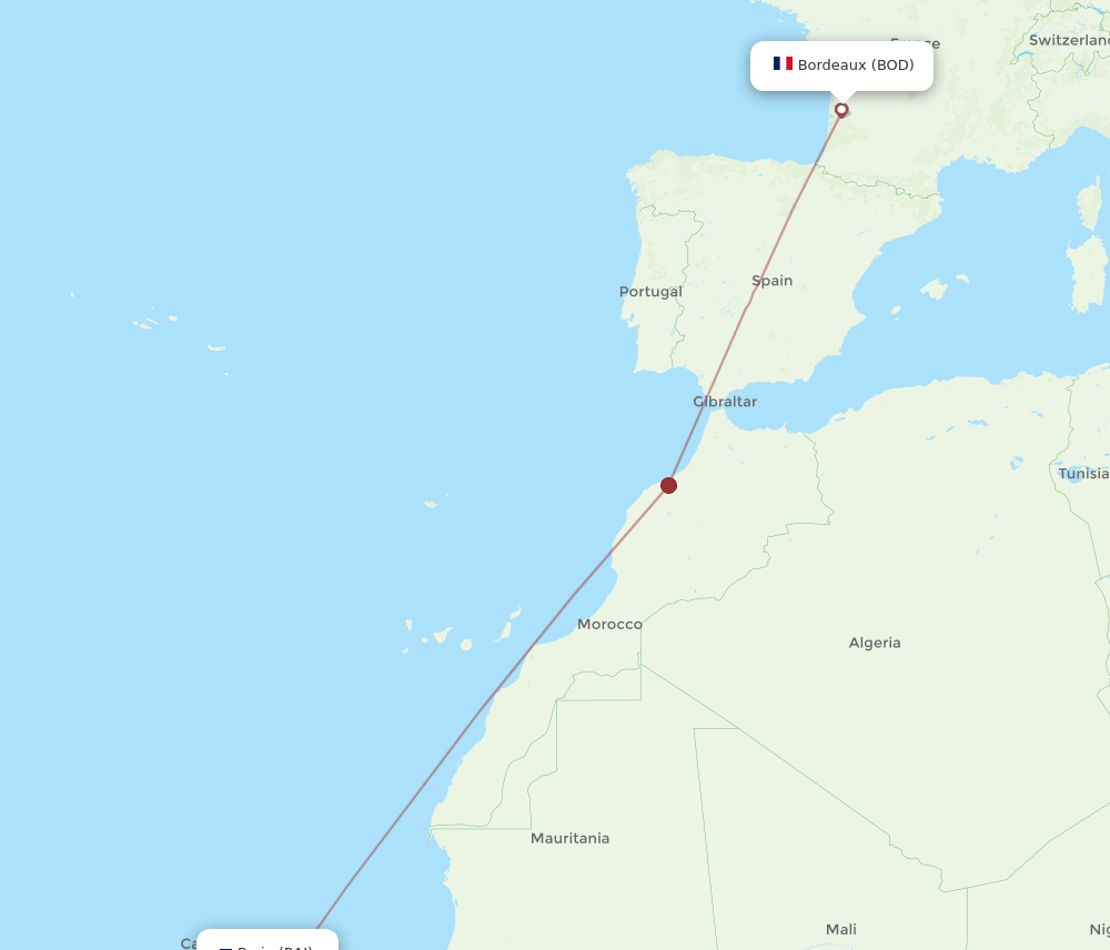 RAI-BOD flight routes