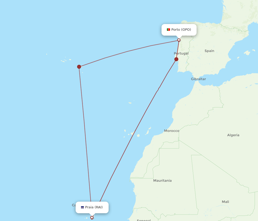 RAI-OPO flight routes