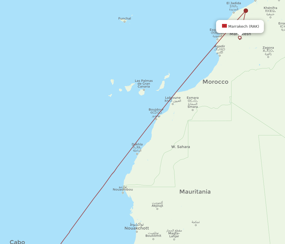 RAI-RAK flight routes