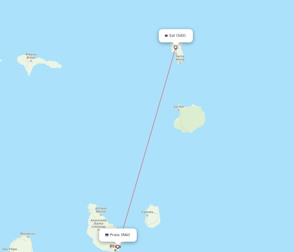 RAI to SID flights and routes map