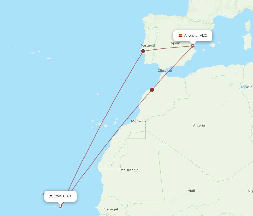 RAI-VLC flight routes