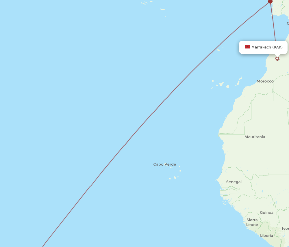 RAK-BEL flight routes