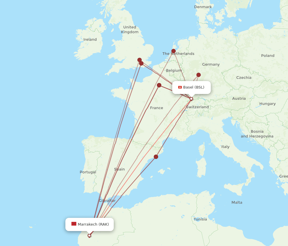 RAK-BSL flight routes