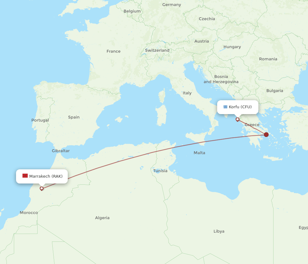 RAK-CFU flight routes