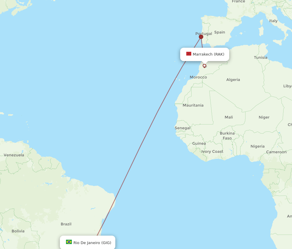 RAK-GIG flight routes