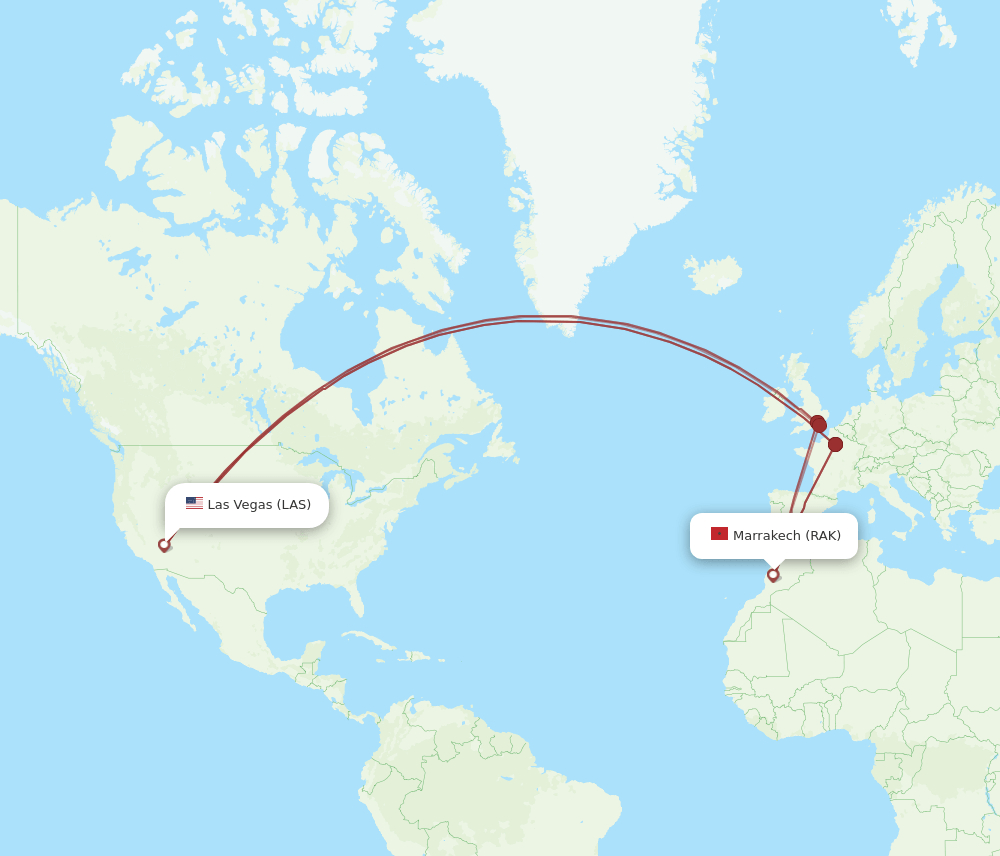 RAK-LAS flight routes