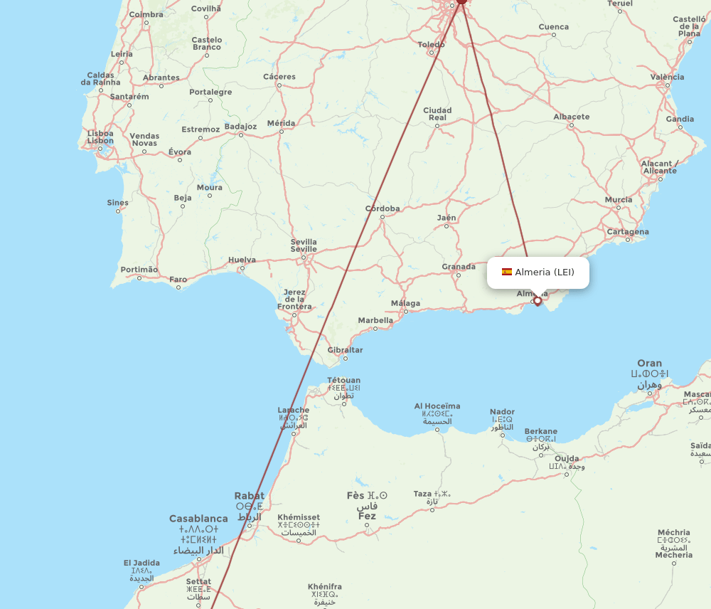 RAK-LEI flight routes