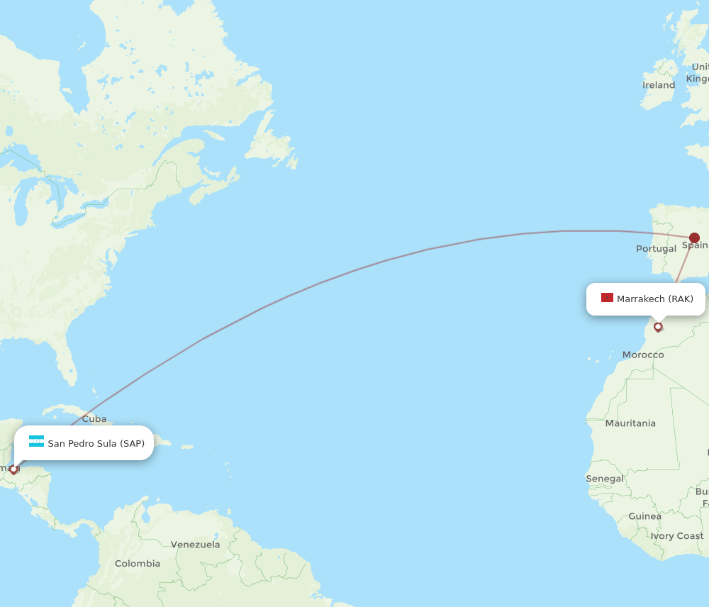RAK-SAP flight routes