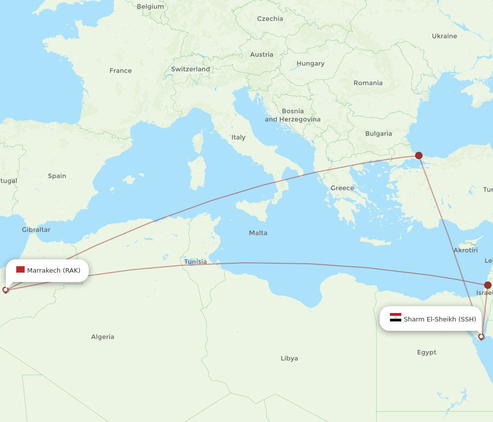 RAK-SSH flight routes