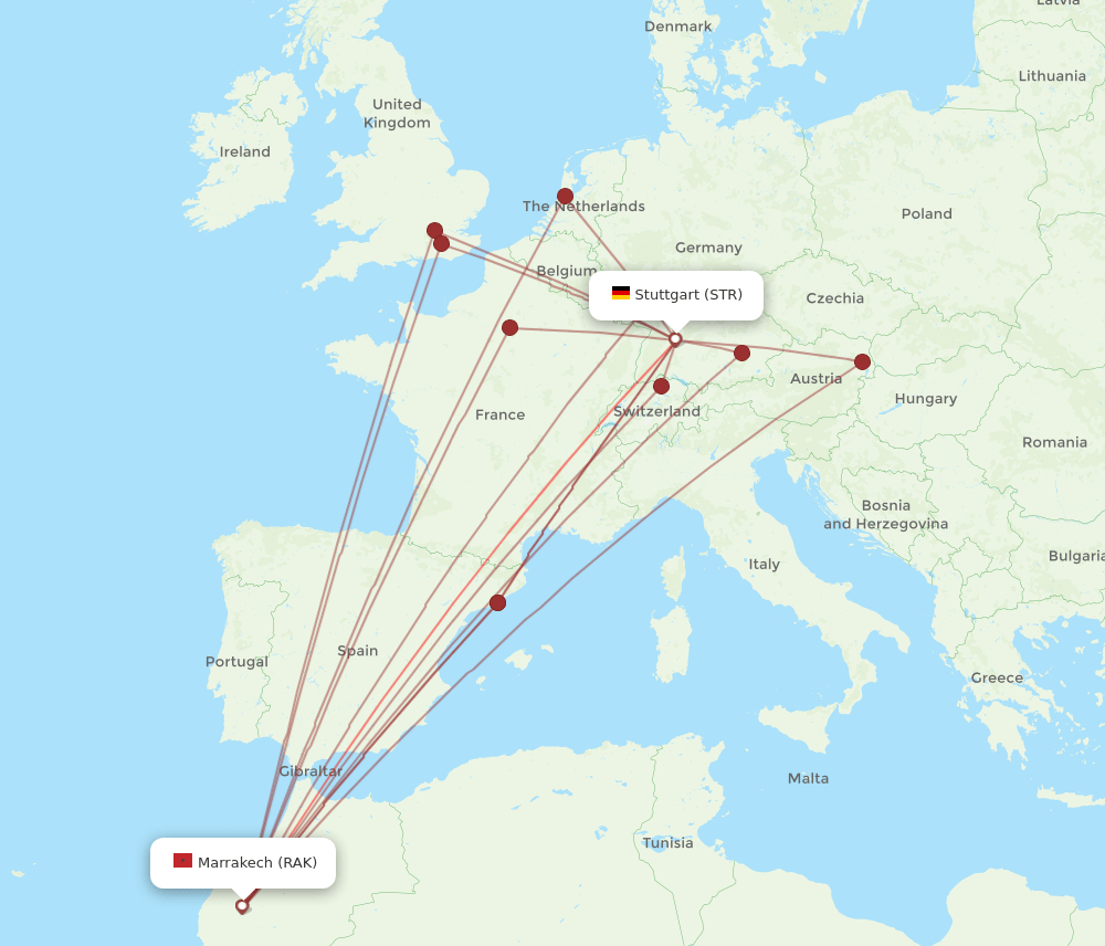 RAK-STR flight routes