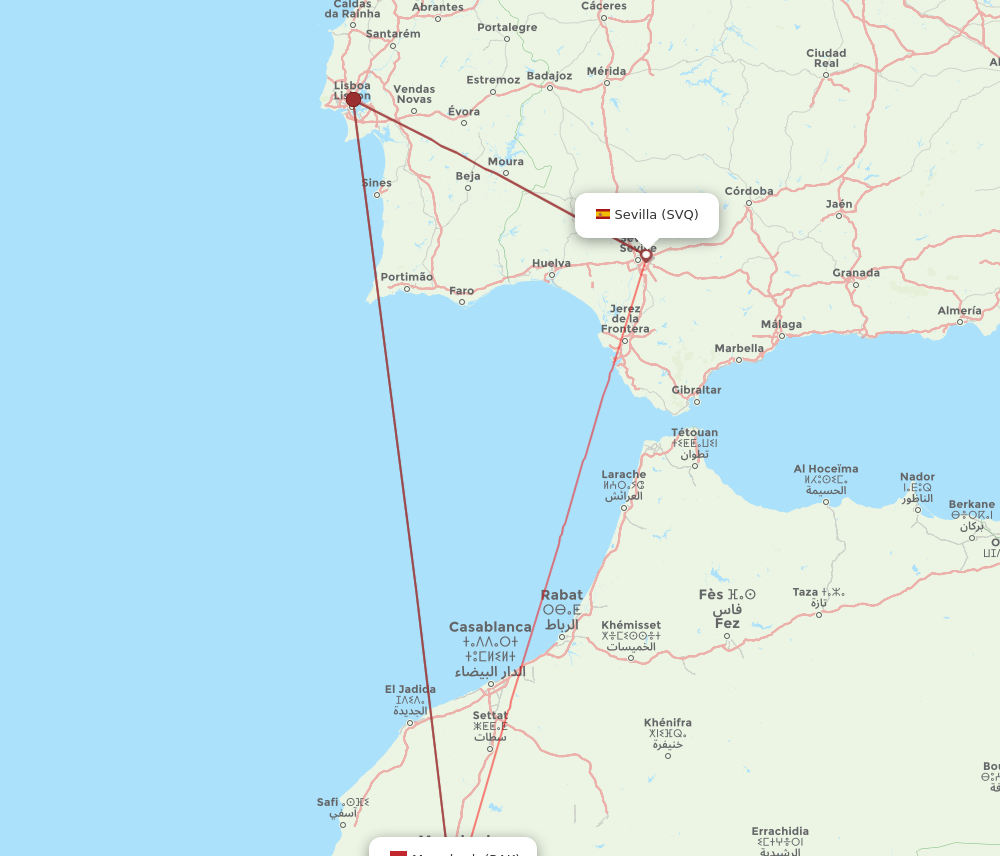 RAK-SVQ flight routes