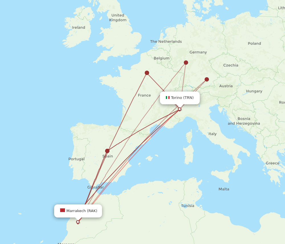 RAK-TRN flight routes
