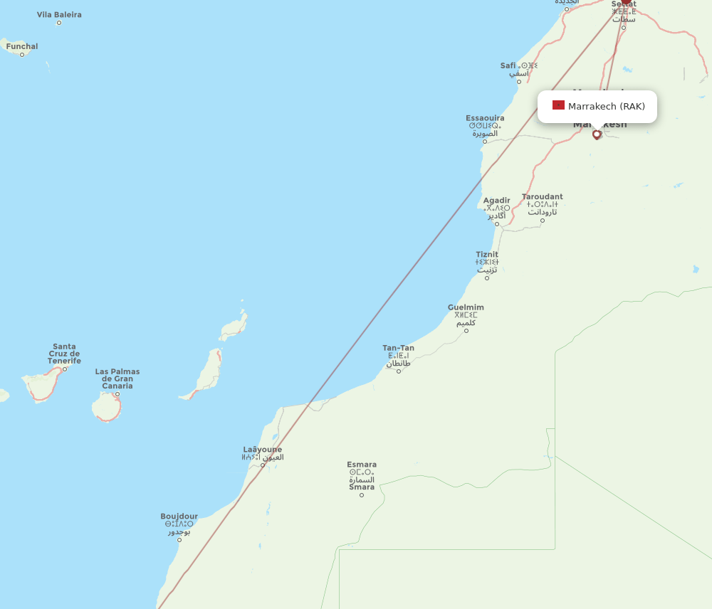 RAK-VIL flight routes