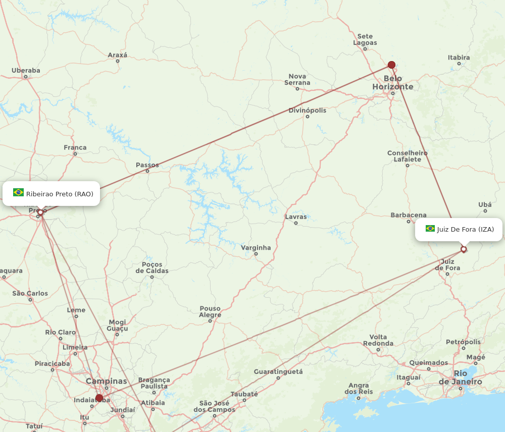 RAO to IZA flights and routes map