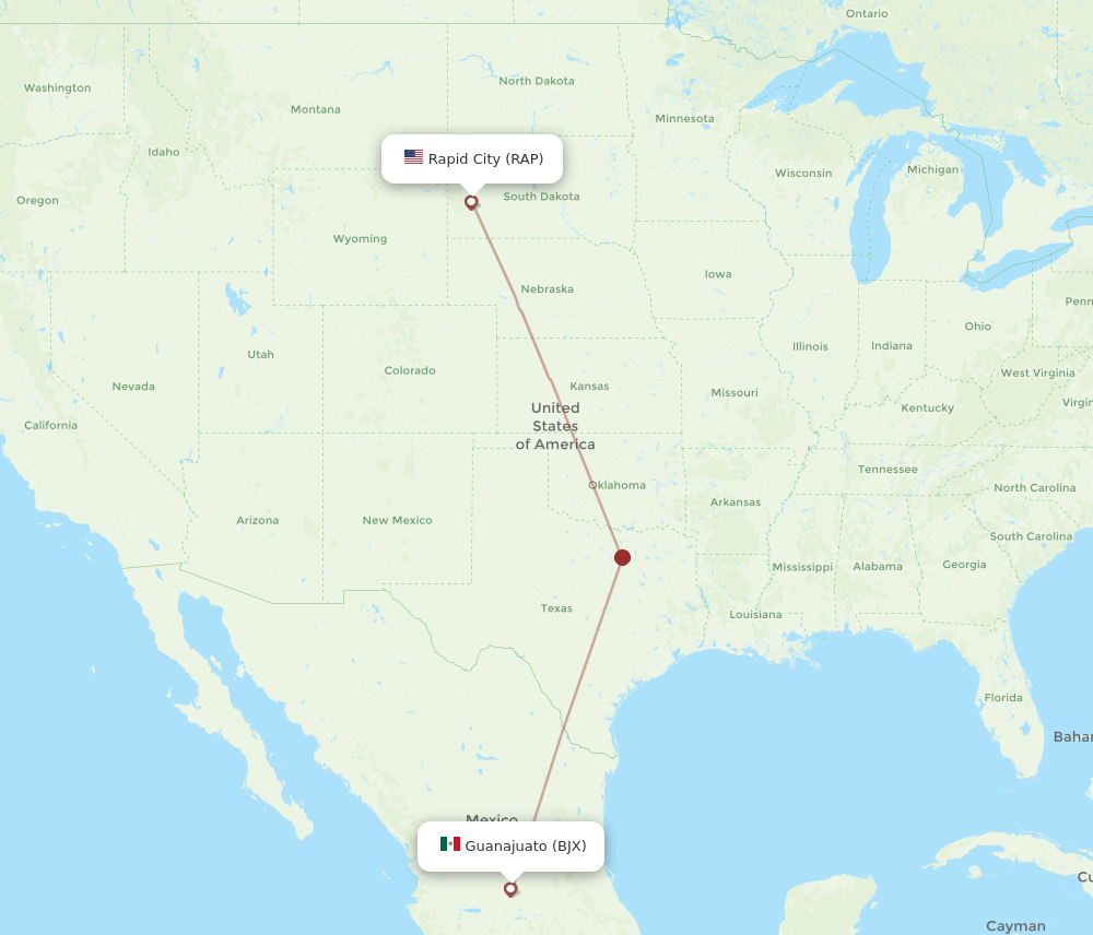 RAP-BJX flight routes
