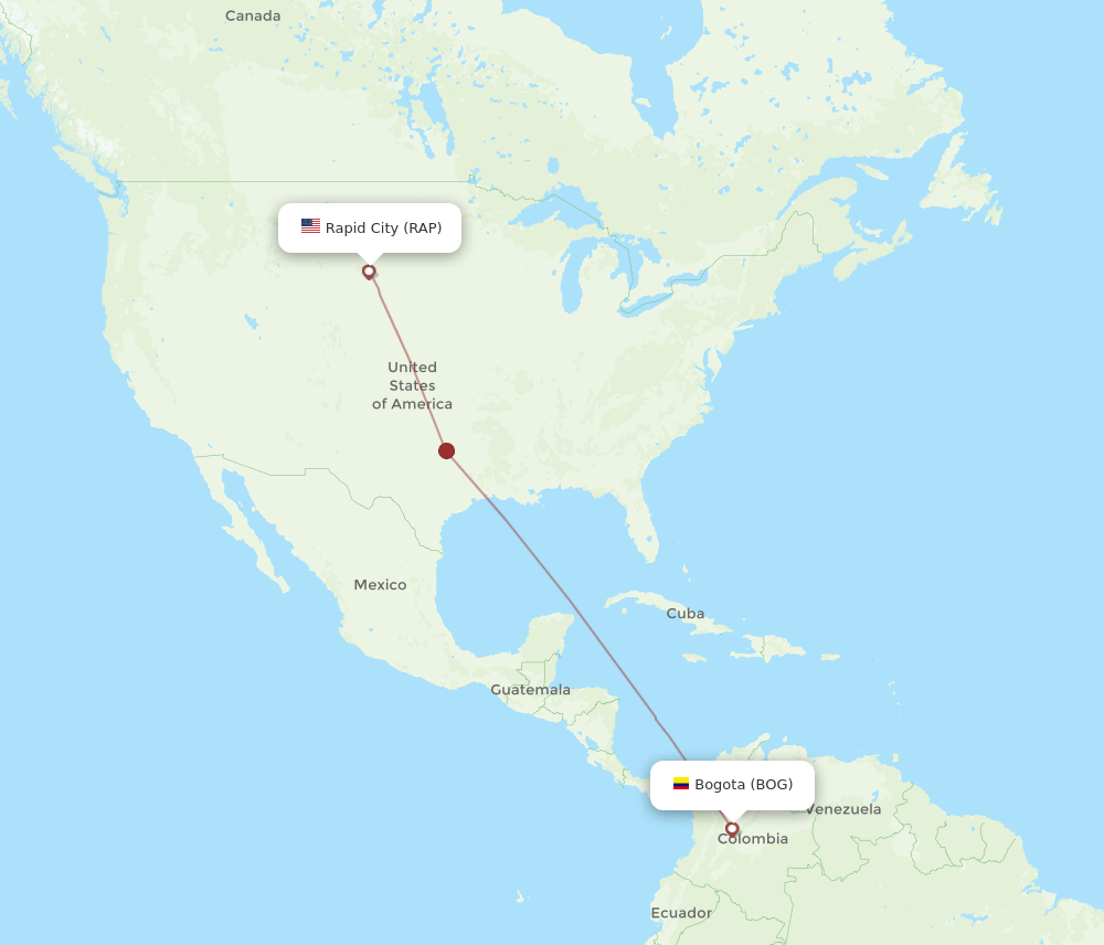 RAP-BOG flight routes