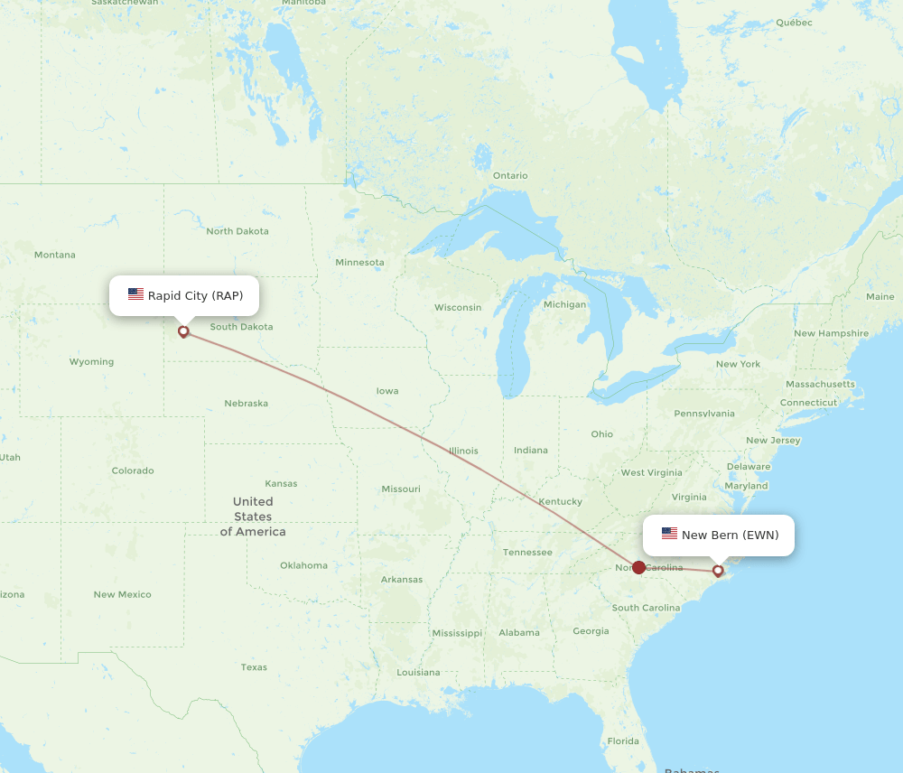 RAP-EWN flight routes