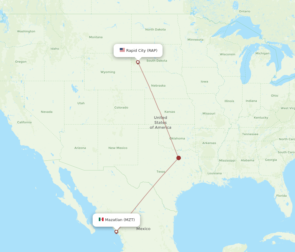 RAP-MZT flight routes