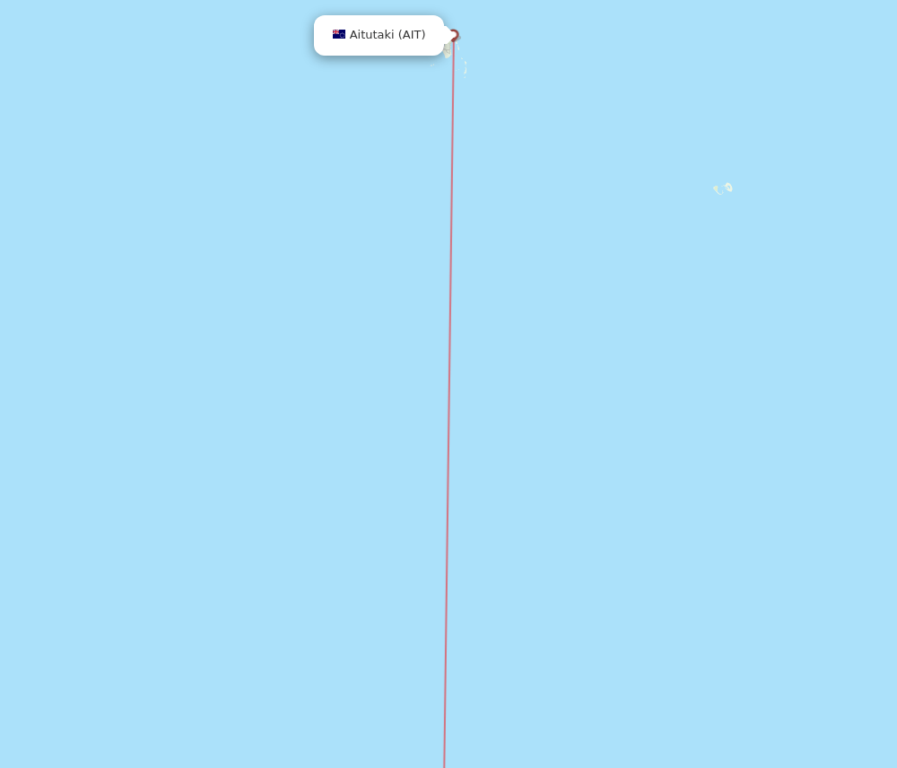 Rarotonga - Aitutaki route map and flight paths