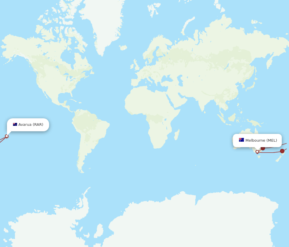 RAR to MEL flights and routes map
