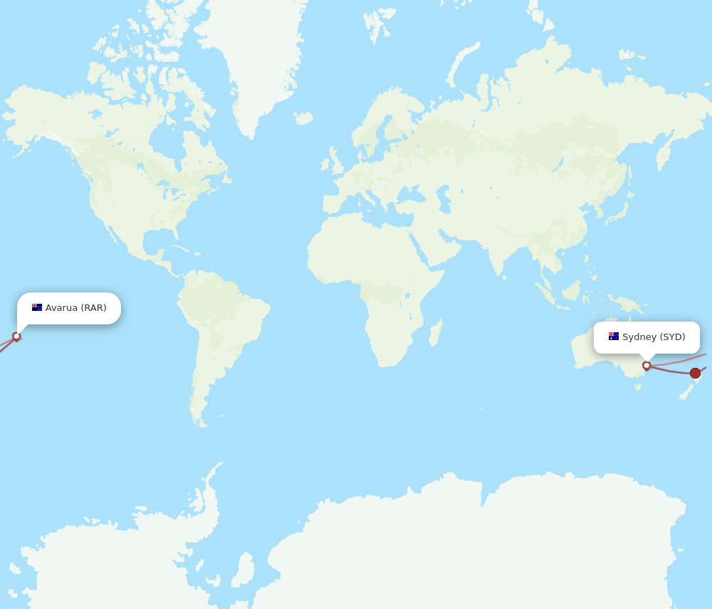RAR-SYD flight routes