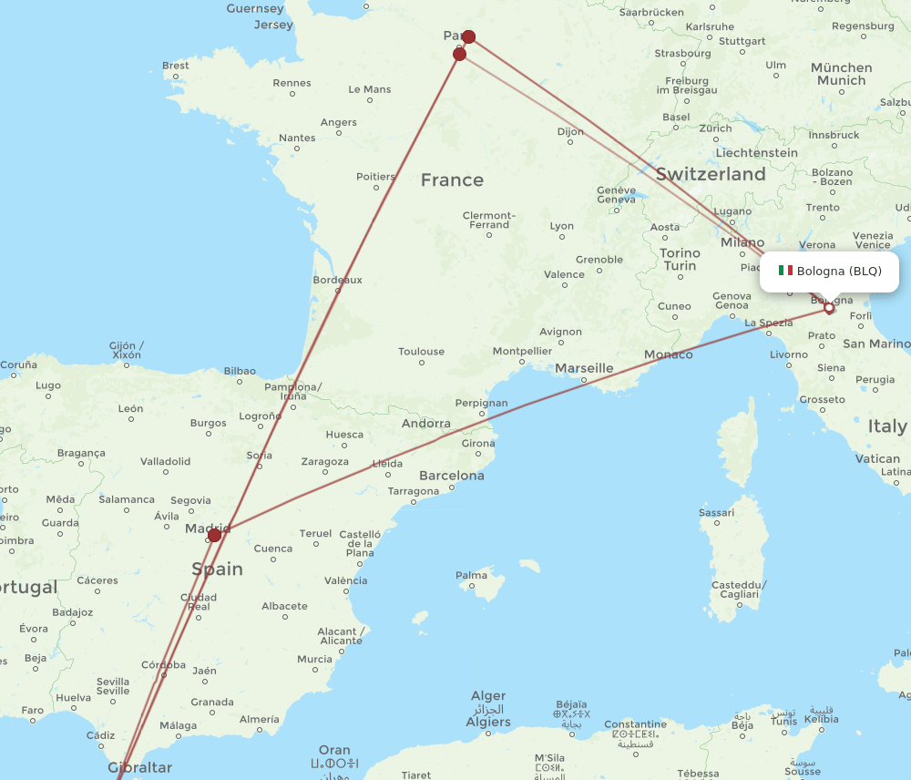RBA-BLQ flight routes