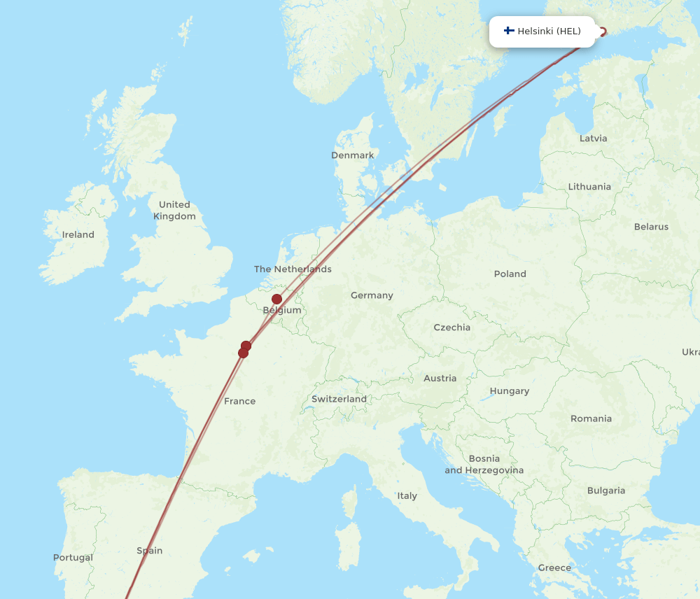 RBA-HEL flight routes
