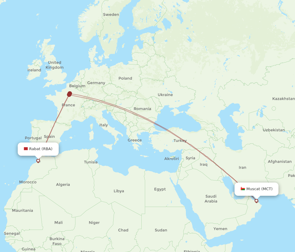 RBA-MCT flight routes