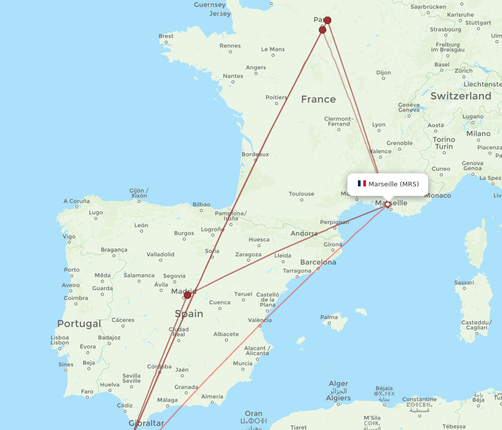 RBA-MRS flight routes