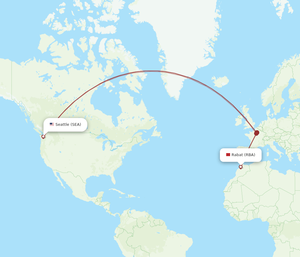 RBA-SEA flight routes