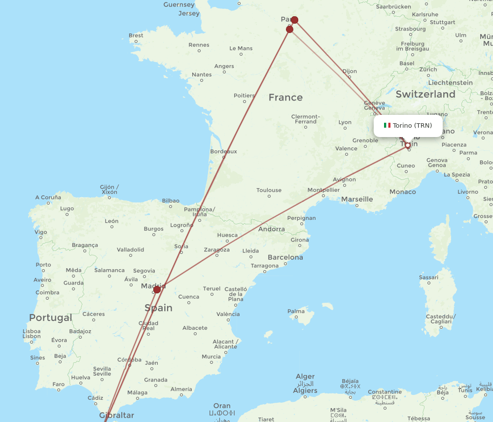 RBA-TRN flight routes