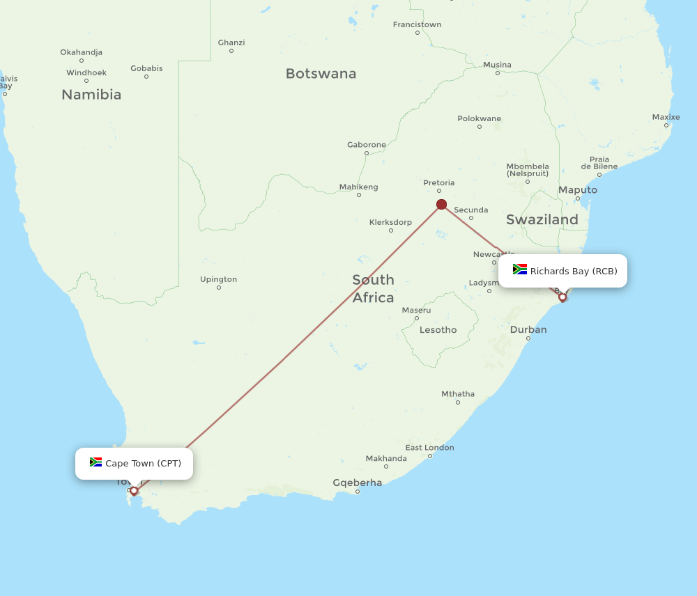 RCB-CPT flight routes