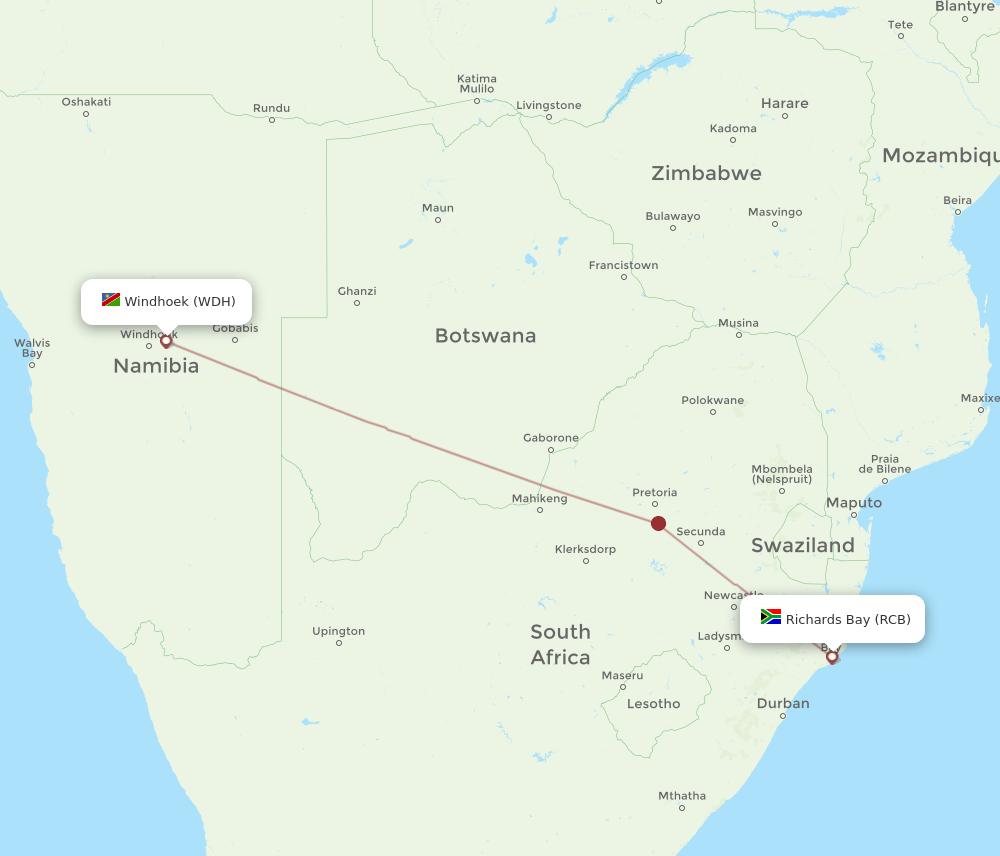 RCB-WDH flight routes
