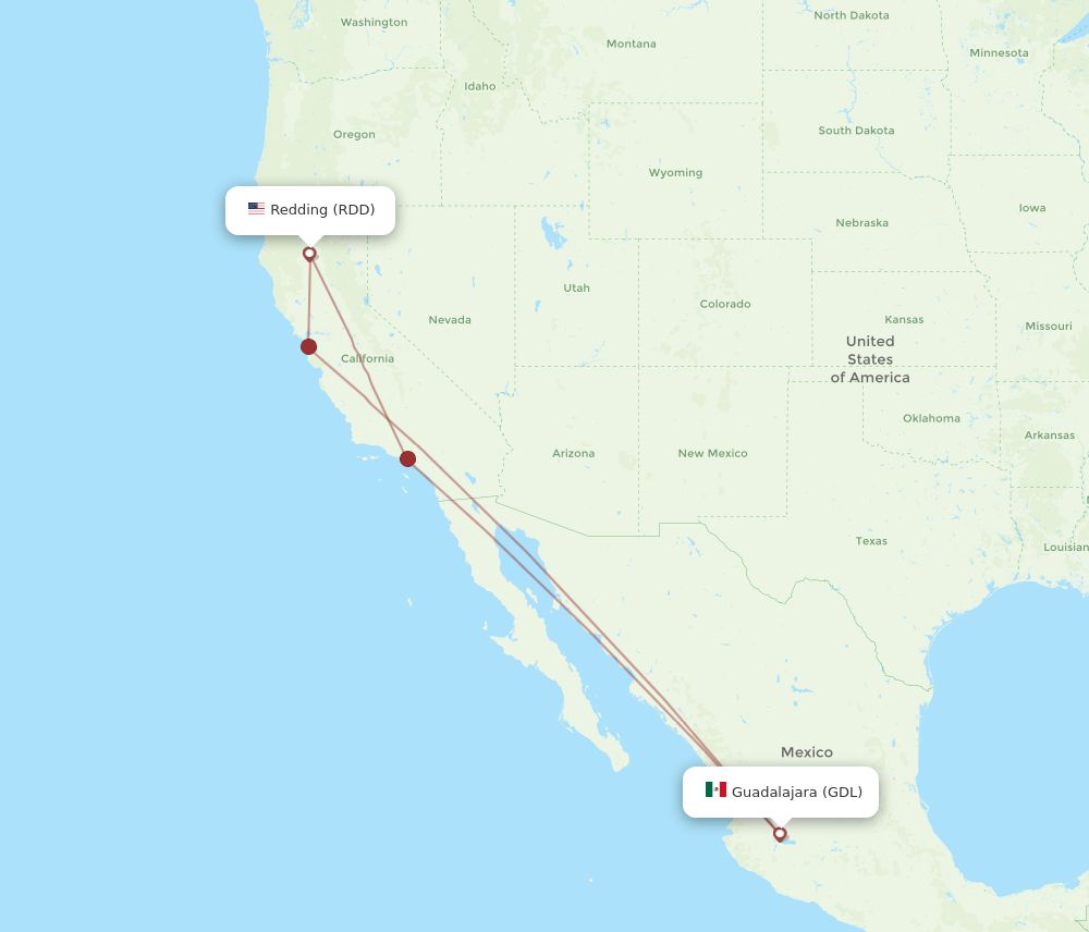 RDD-GDL flight routes