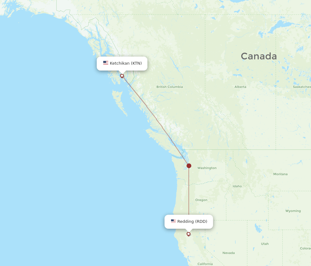 RDD to KTN flights and routes map