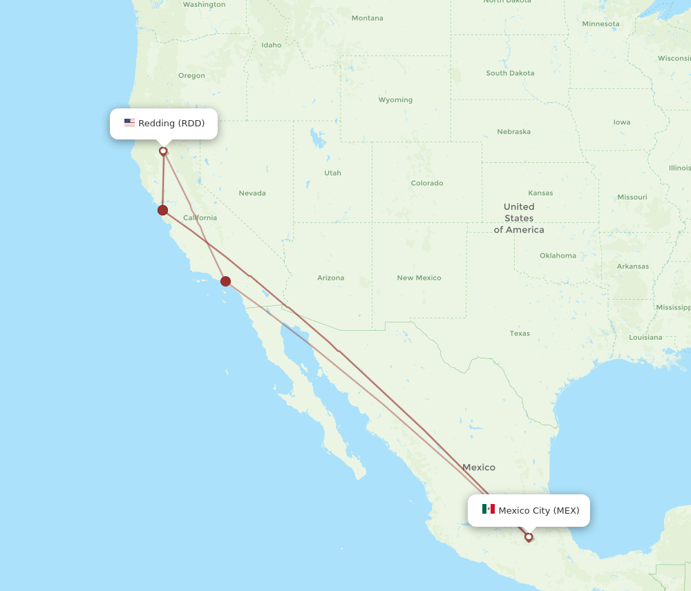RDD-MEX flight routes