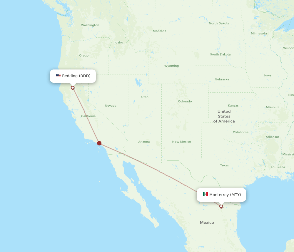 RDD-MTY flight routes