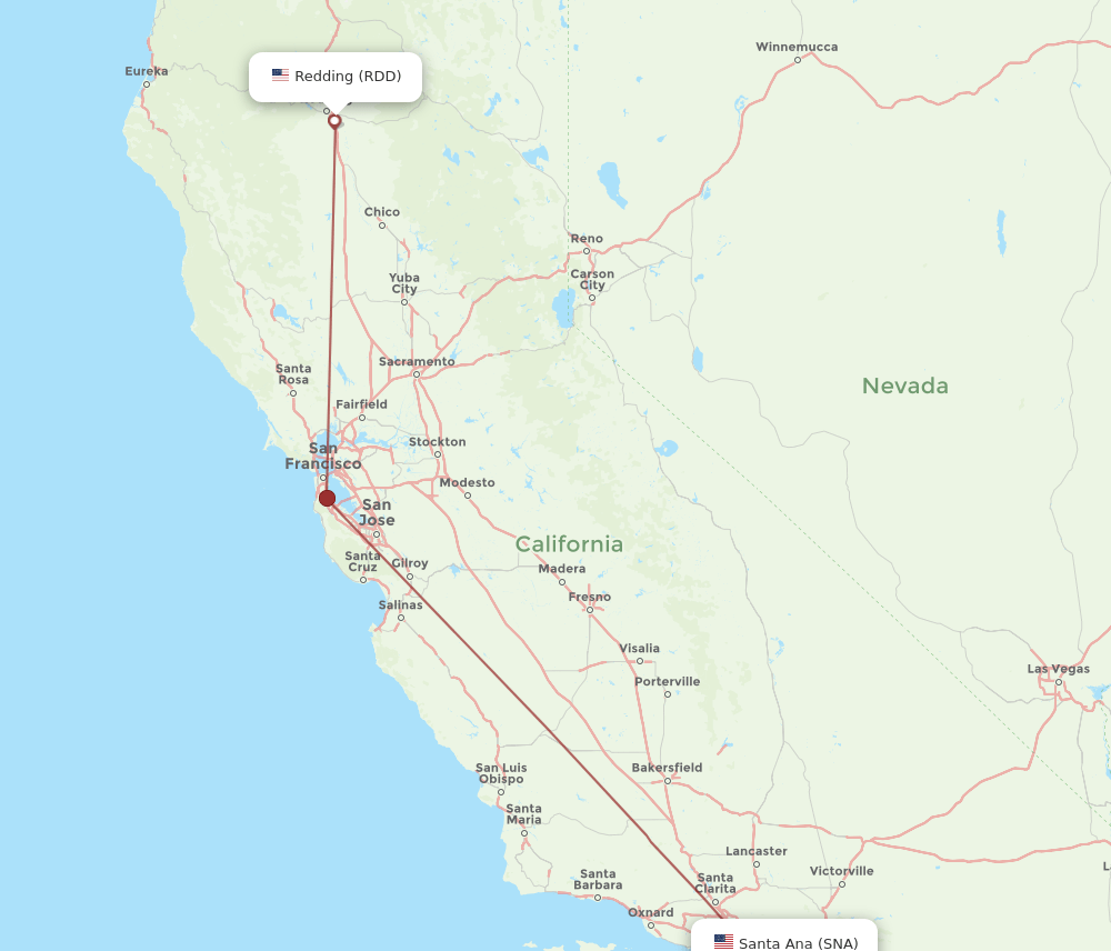 RDD-SNA flight routes