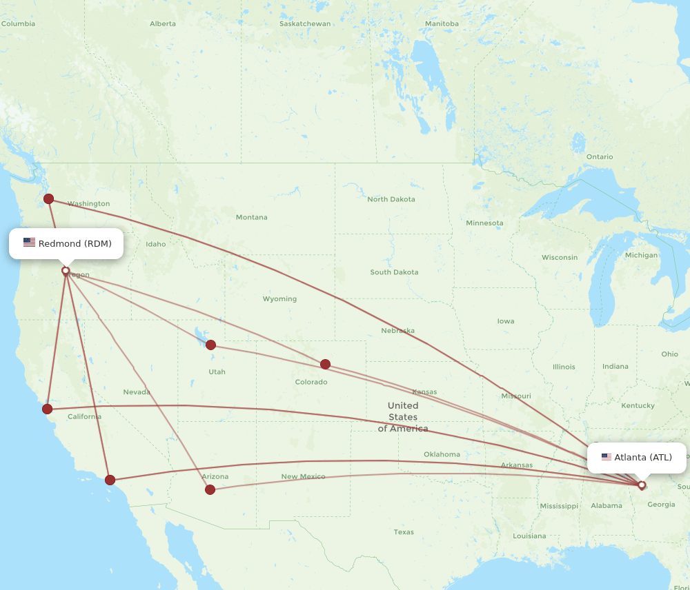 RDM-ATL flight routes