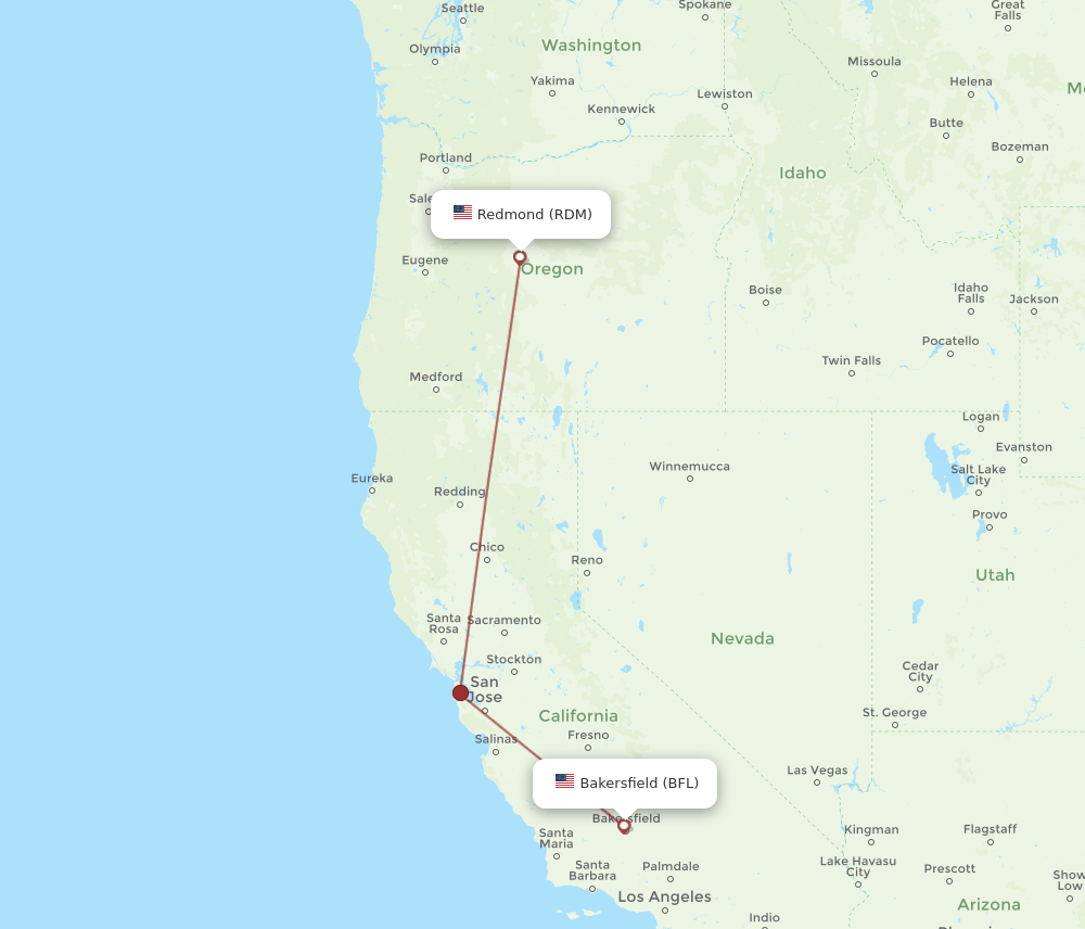 RDM-BFL flight routes