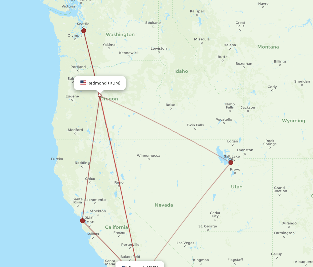 RDM-BUR flight routes
