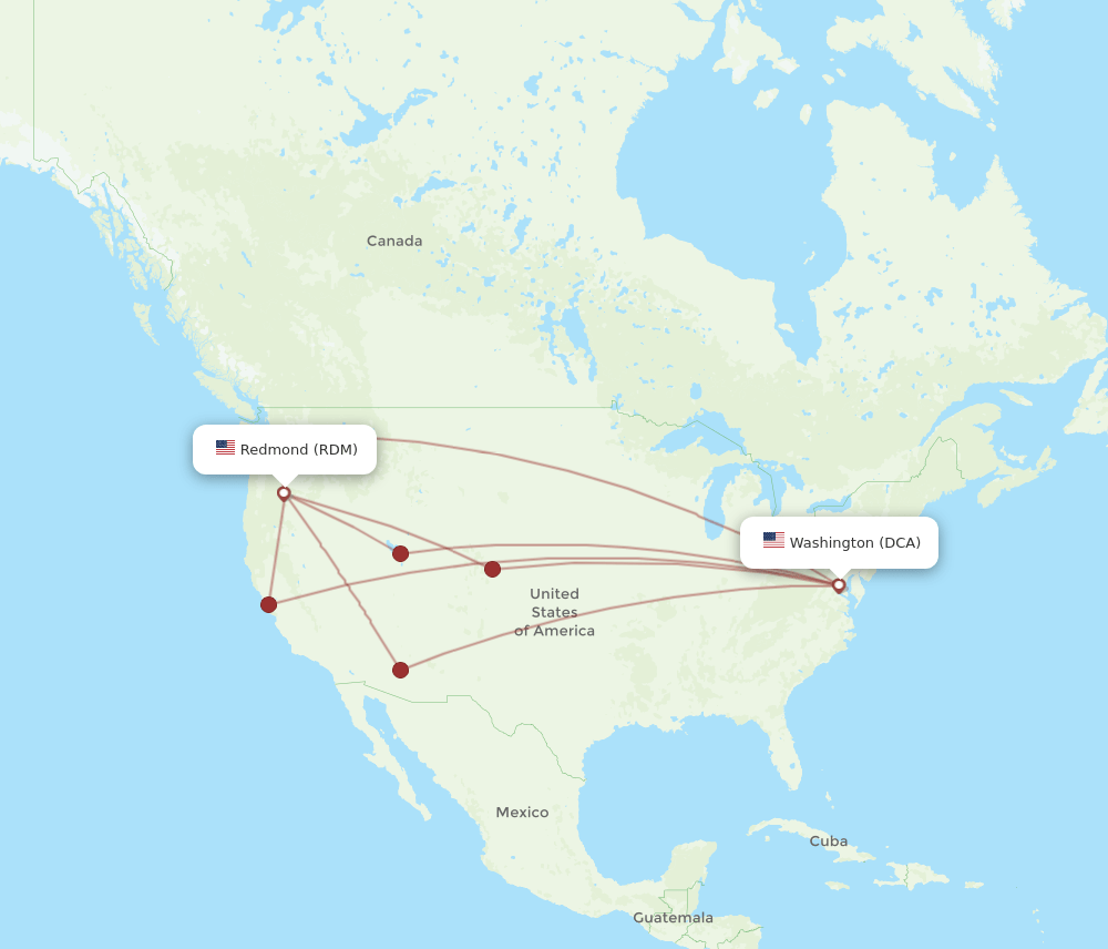 RDM-DCA flight routes