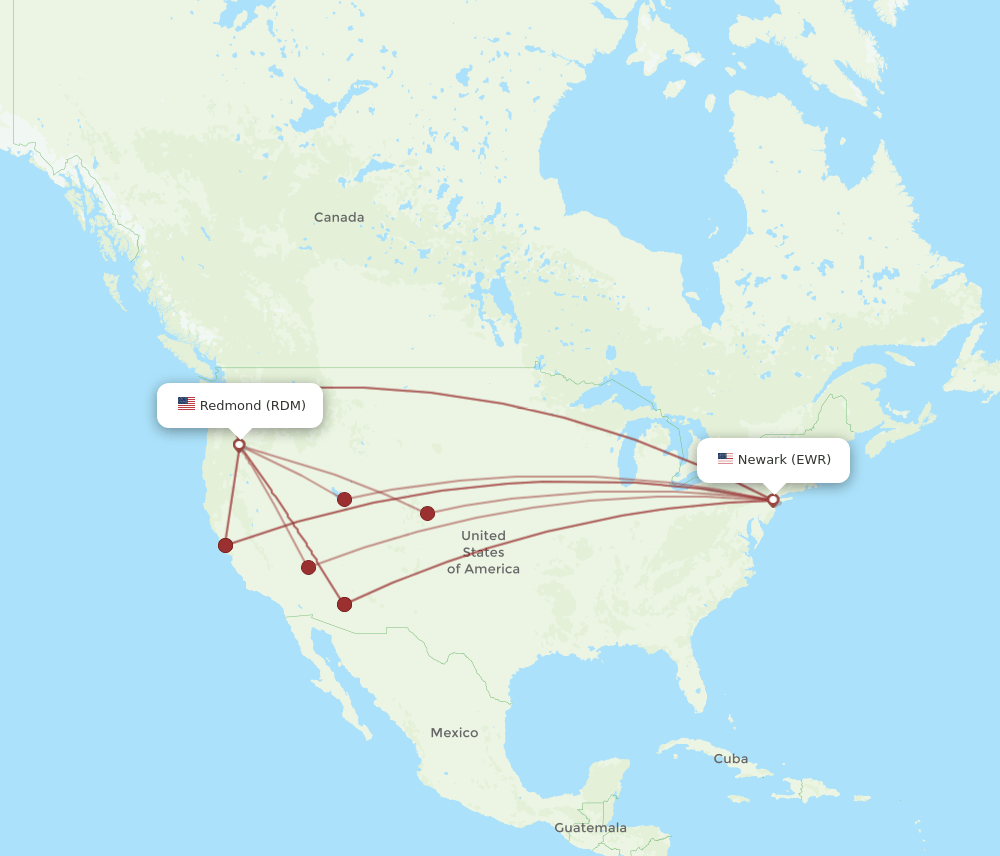 RDM-EWR flight routes