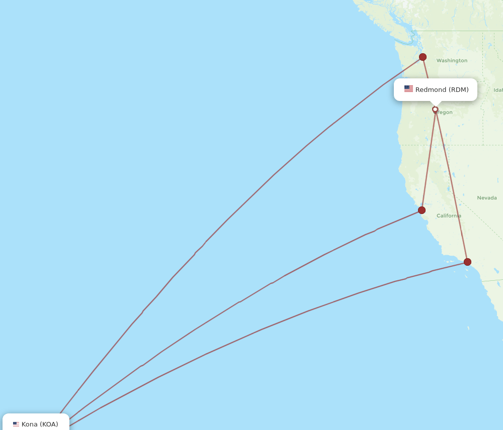 RDM-KOA flight routes