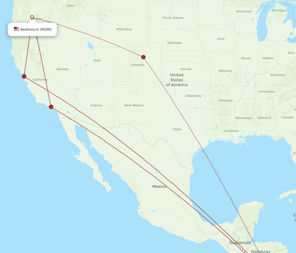 RDM-LIR flight routes